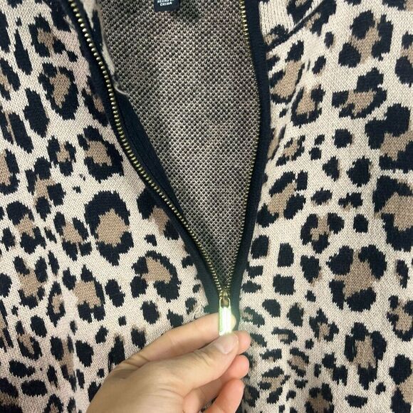 Jones New York Womens Full Zip Poncho size Small/Medium Leopard Print - Picture 5 of 13